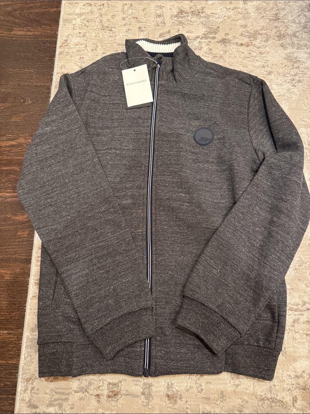 Nautica Kids Gray Full-Zip Mock Neck Jacket